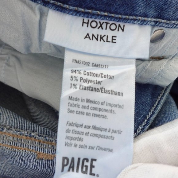 Skinny Jeans Women 26 Denim Ankle Crop Ultra Skinny Mid Rise Hoxton PAIGE Y2K - Picture 8 of 10